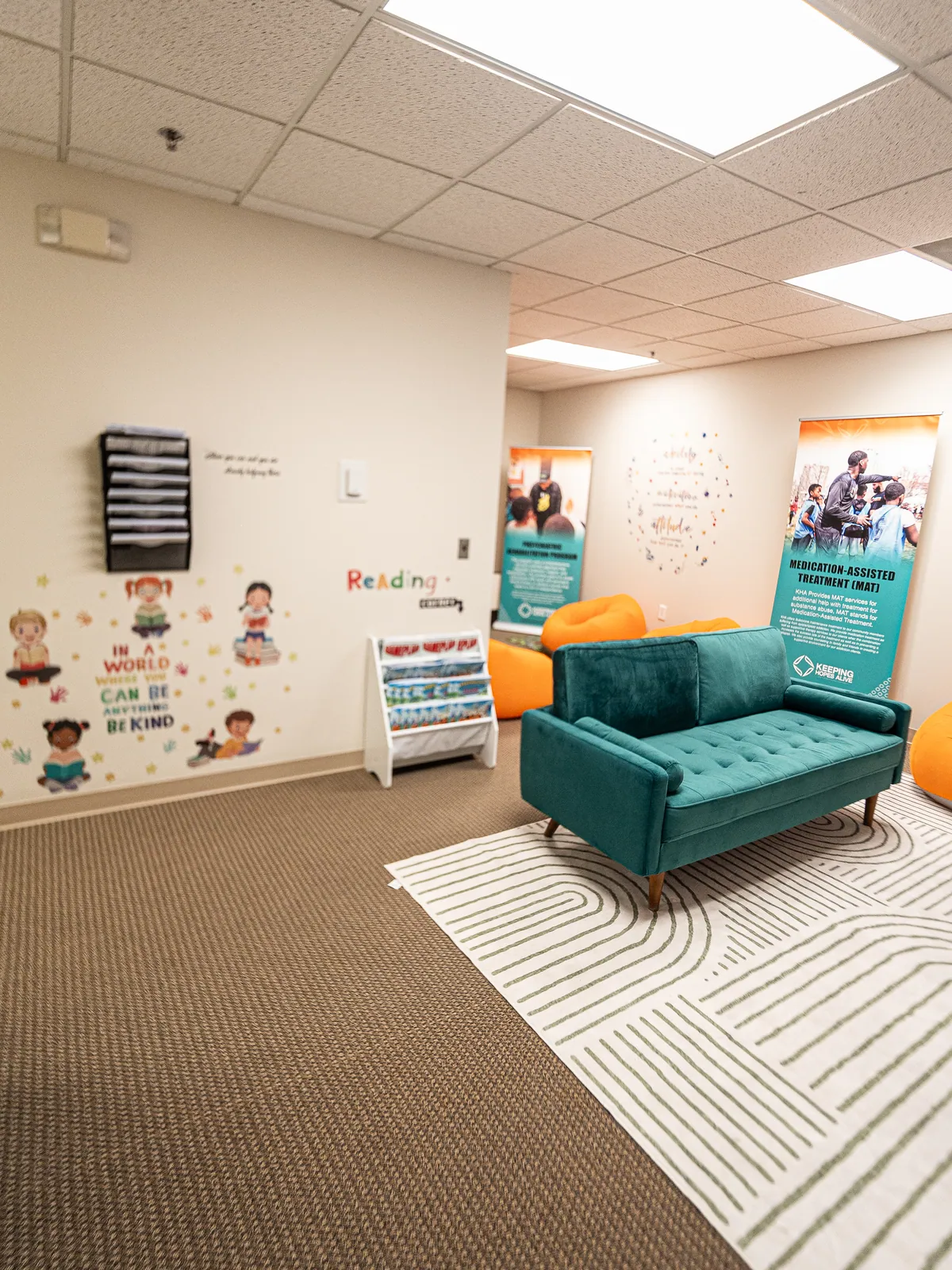 The KHA group room with bean bag seating