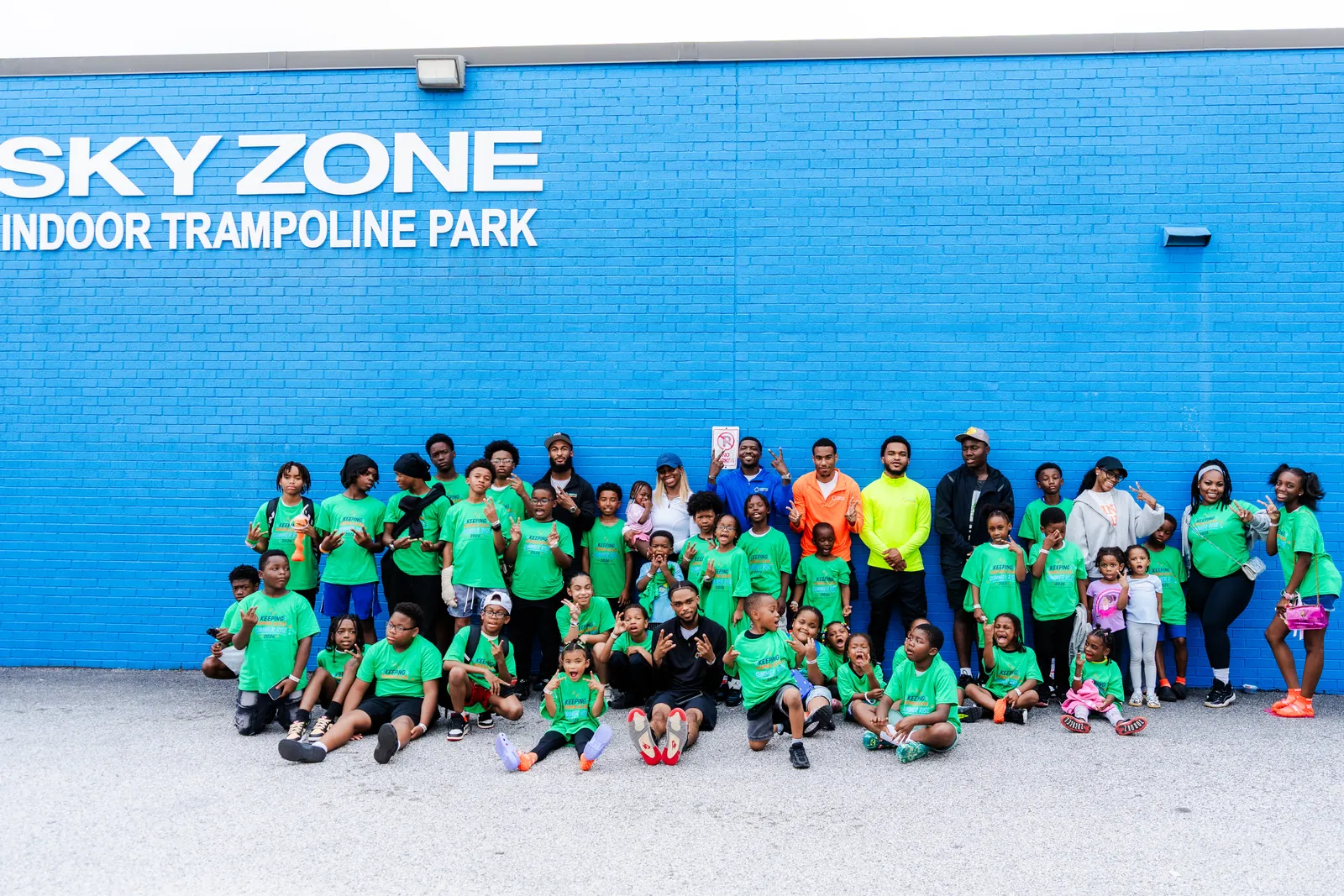 KHA Summer RISE youth and staff outside Sky Zone